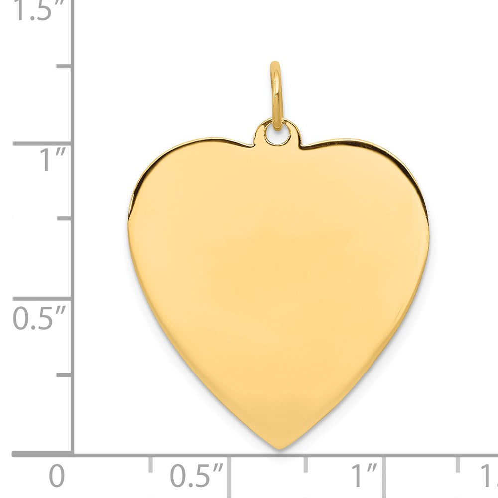 14k Plain .035 Gauge Engravable Heart Disc Charm