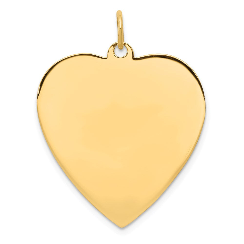 14k Plain .018 Gauge Engravable Heart Disc Charm