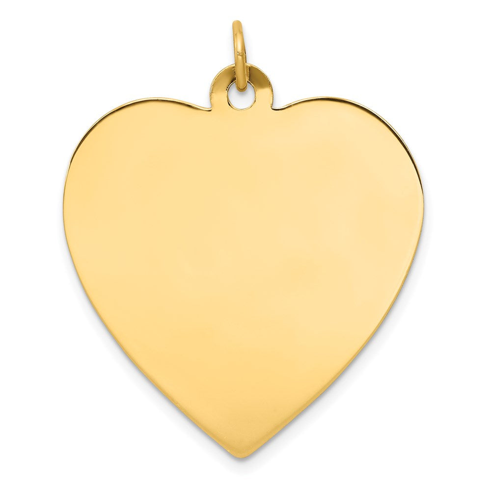 14k Plain .013 Gauge Engravable Heart Disc Charm