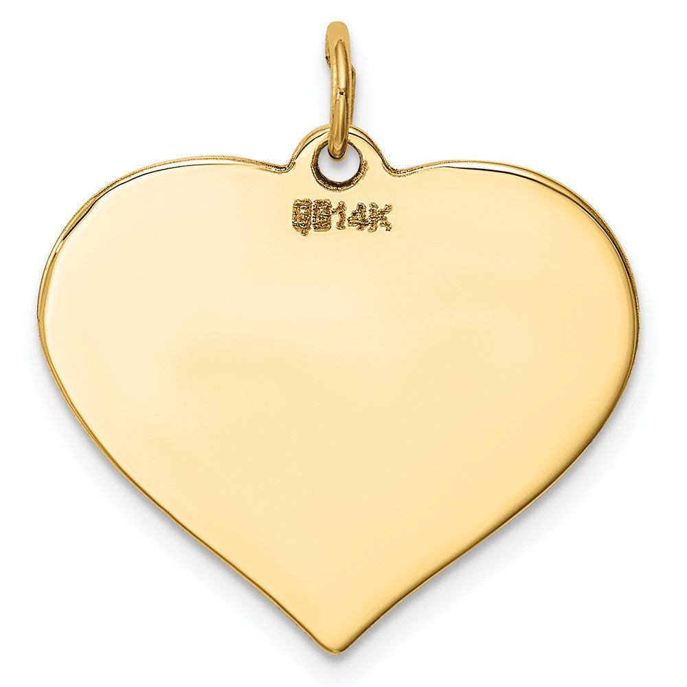 14k Plain .011 Gauge Engravable Heart Disc Charm