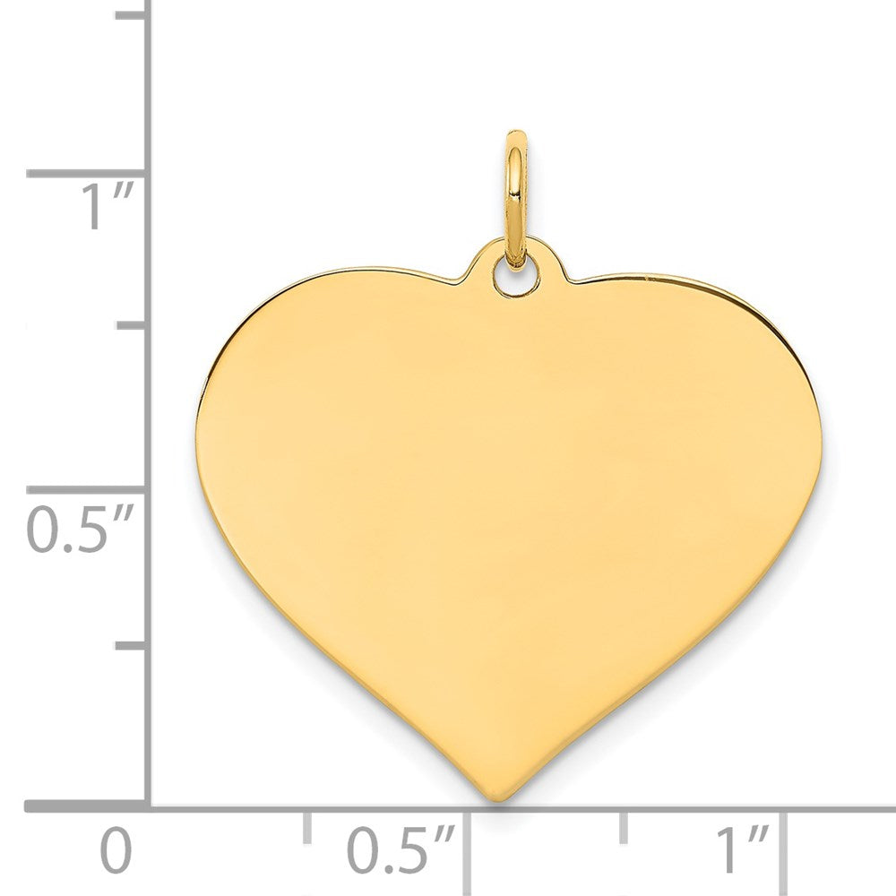 14k Plain .011 Gauge Engravable Heart Disc Charm