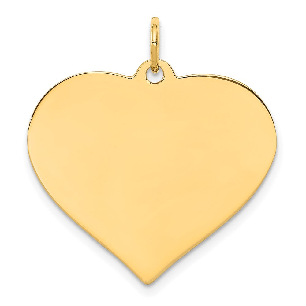 14k Plain .011 Gauge Engravable Heart Disc Charm