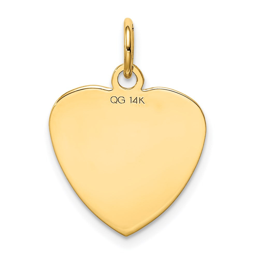 14k Etched .018 Gauge Engravable Heart Disc Charm