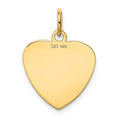 14k Etched .027 Gauge Engravable Heart Disc Charm