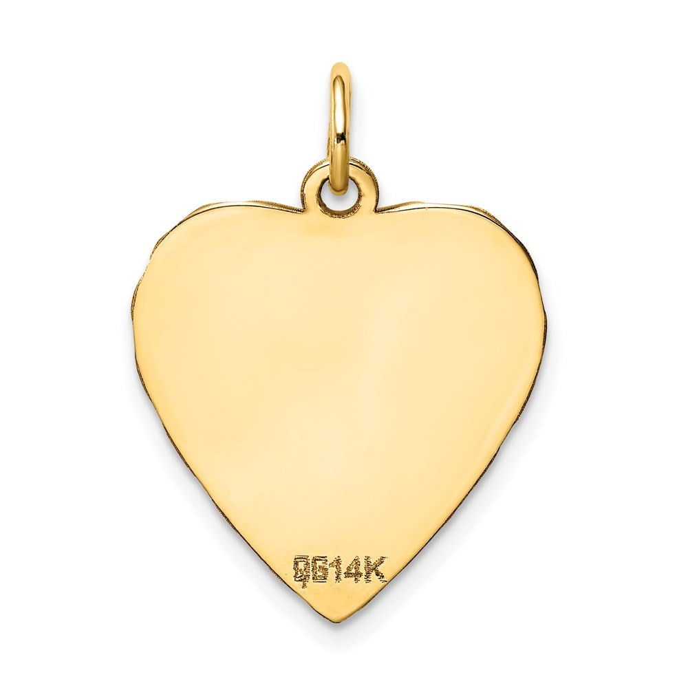 14k Etched .013 Gauge Engravable Heart Disc Charm