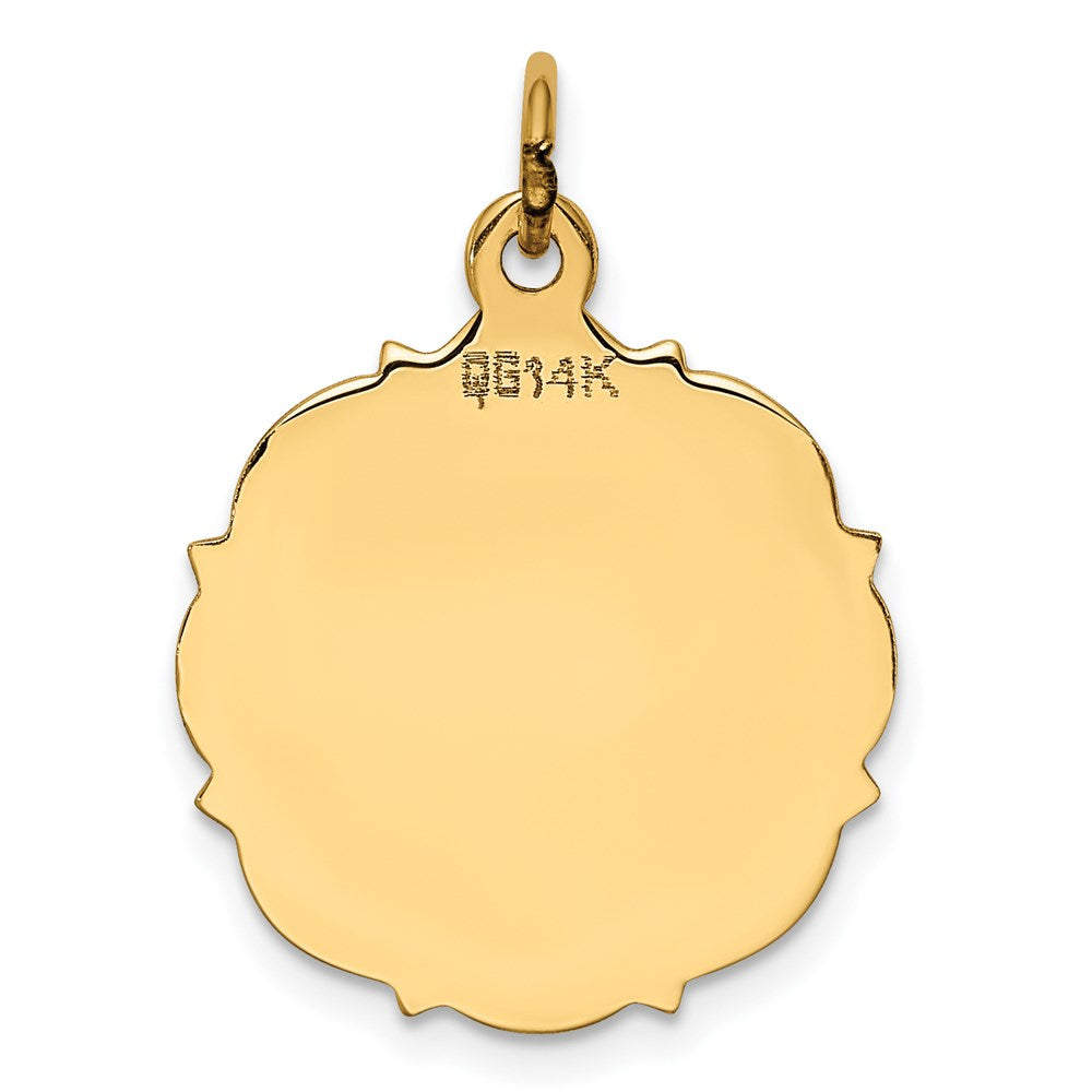 14k Plain .013 Gauge Engravable Disc Charm