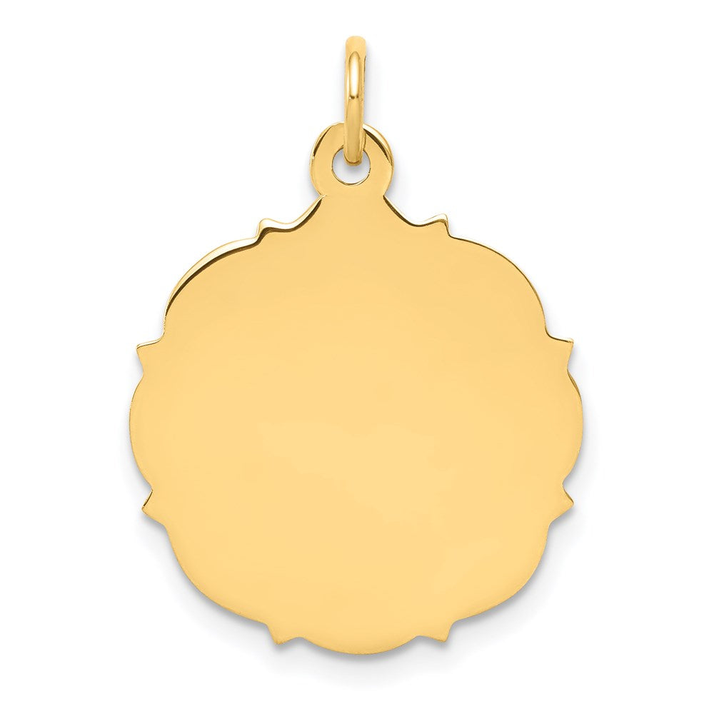 14k Plain .013 Gauge Engravable Disc Charm
