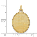 14k Patterned .018 Gauge Engravable Oval Disc Charm