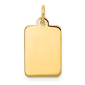 14k Plain .013 Gauge Rectangular Engravable Disc Charm