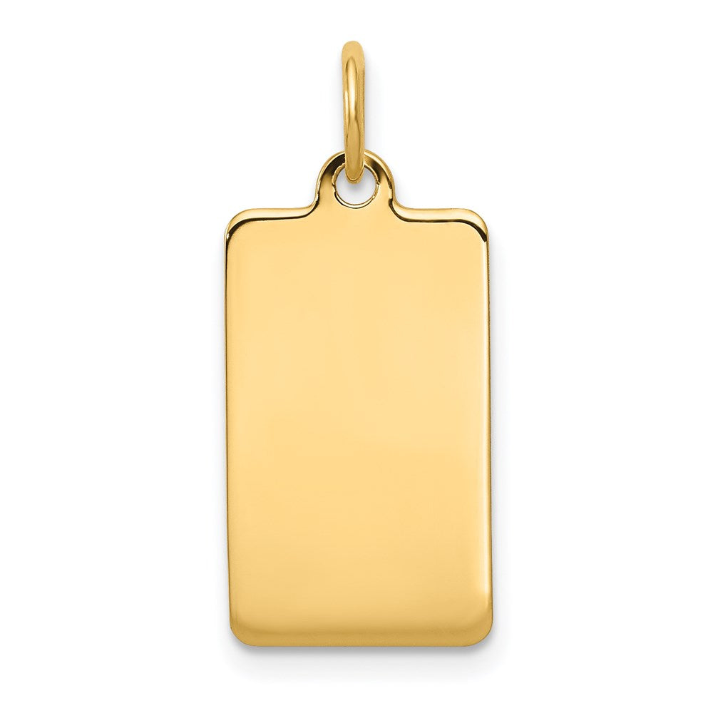 14k Plain .011 Gauge Rectangular Engravable Disc Charm