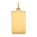14k Plain .011 Gauge Rectangular Engravable Disc Charm