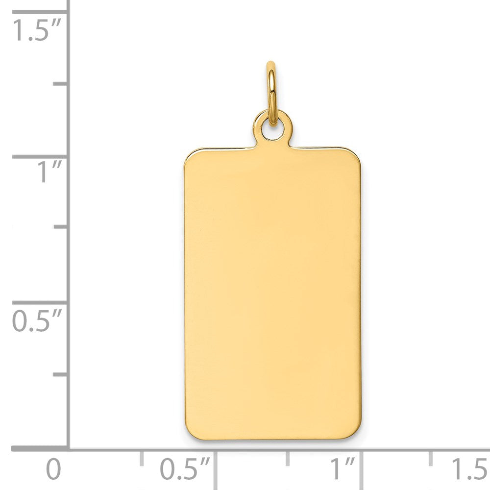 14k Plain .013 Gauge Rectangular Engravable Disc Charm