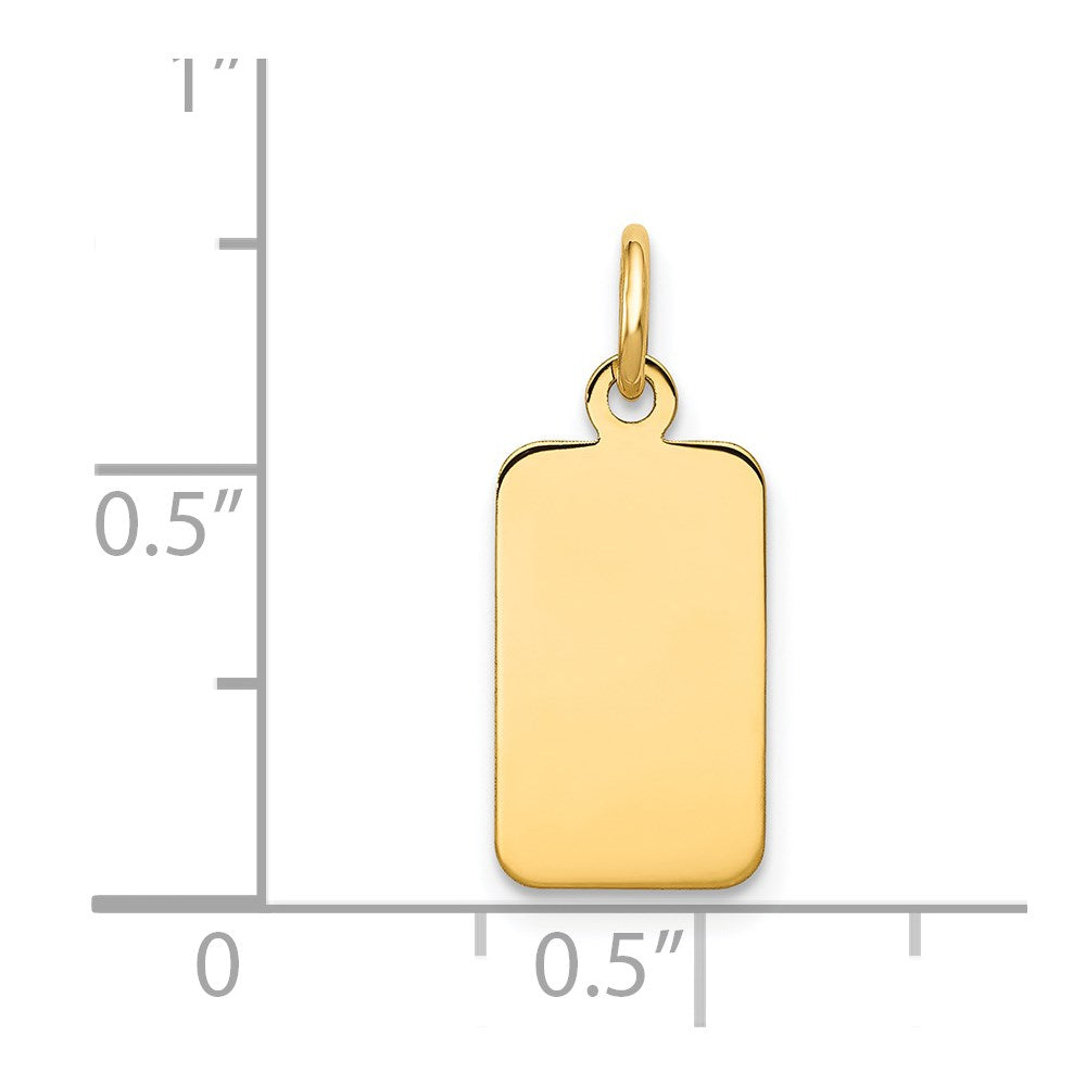 14k Plain .009 Gauge Engravable Rectangular Disc Charm