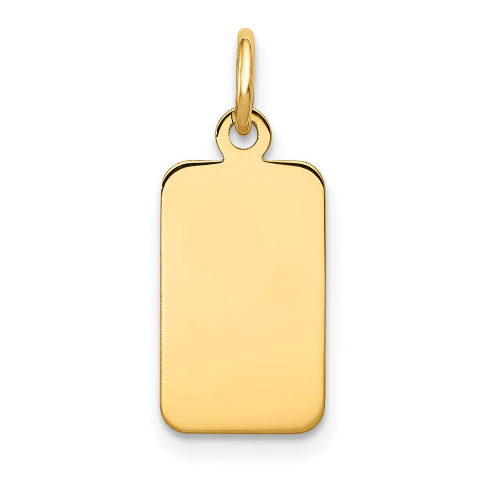 14k Plain .013 Gauge Engravable Rectangular Disc Charm