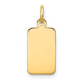 14k Plain .009 Gauge Engravable Rectangular Disc Charm