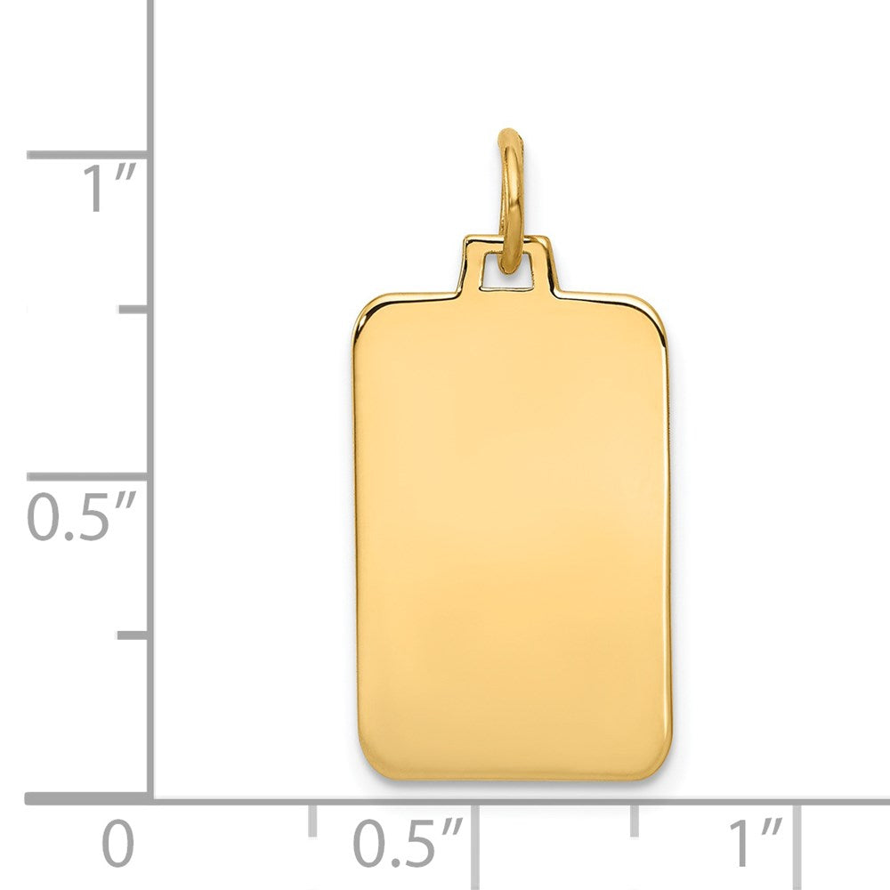 14k Plain .027 Gauge Engravable Rectangular Disc Charm