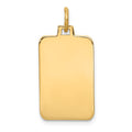 14k Plain .011 Gauge Engravable Rectangular Disc Charm