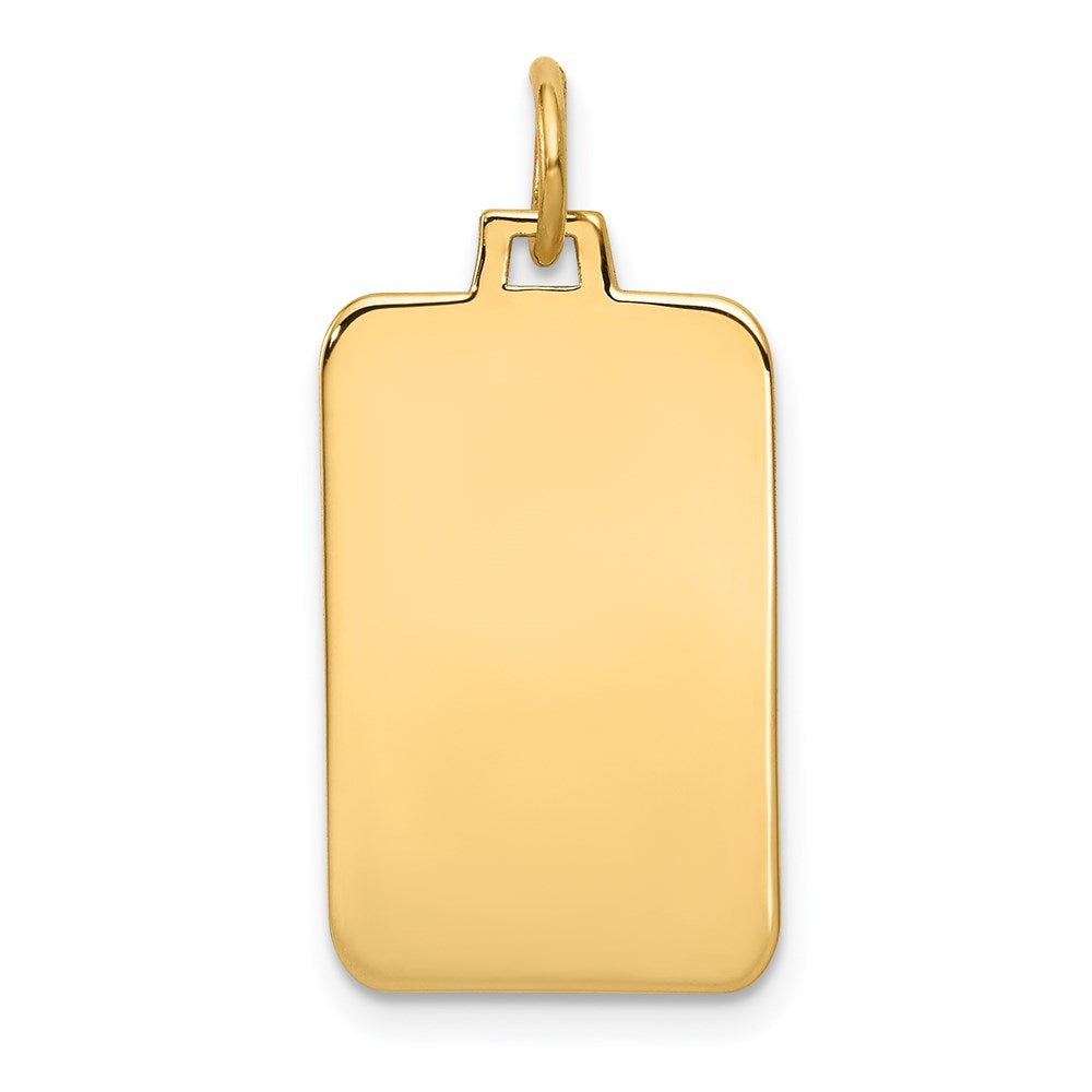14k Plain .011 Gauge Engravable Rectangular Disc Charm