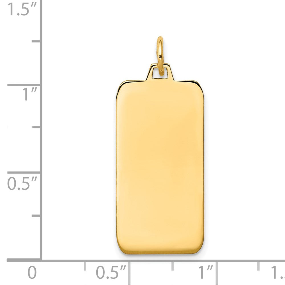 14k Plain .011 Gauge Engravable Rectangular Disc Charm