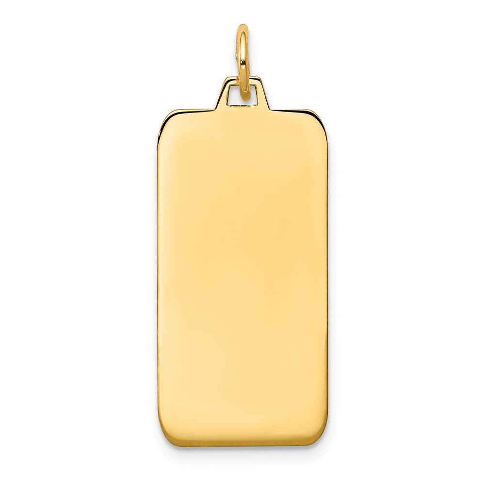 14k Plain .018 Gauge Engravable Rectangular Disc Charm
