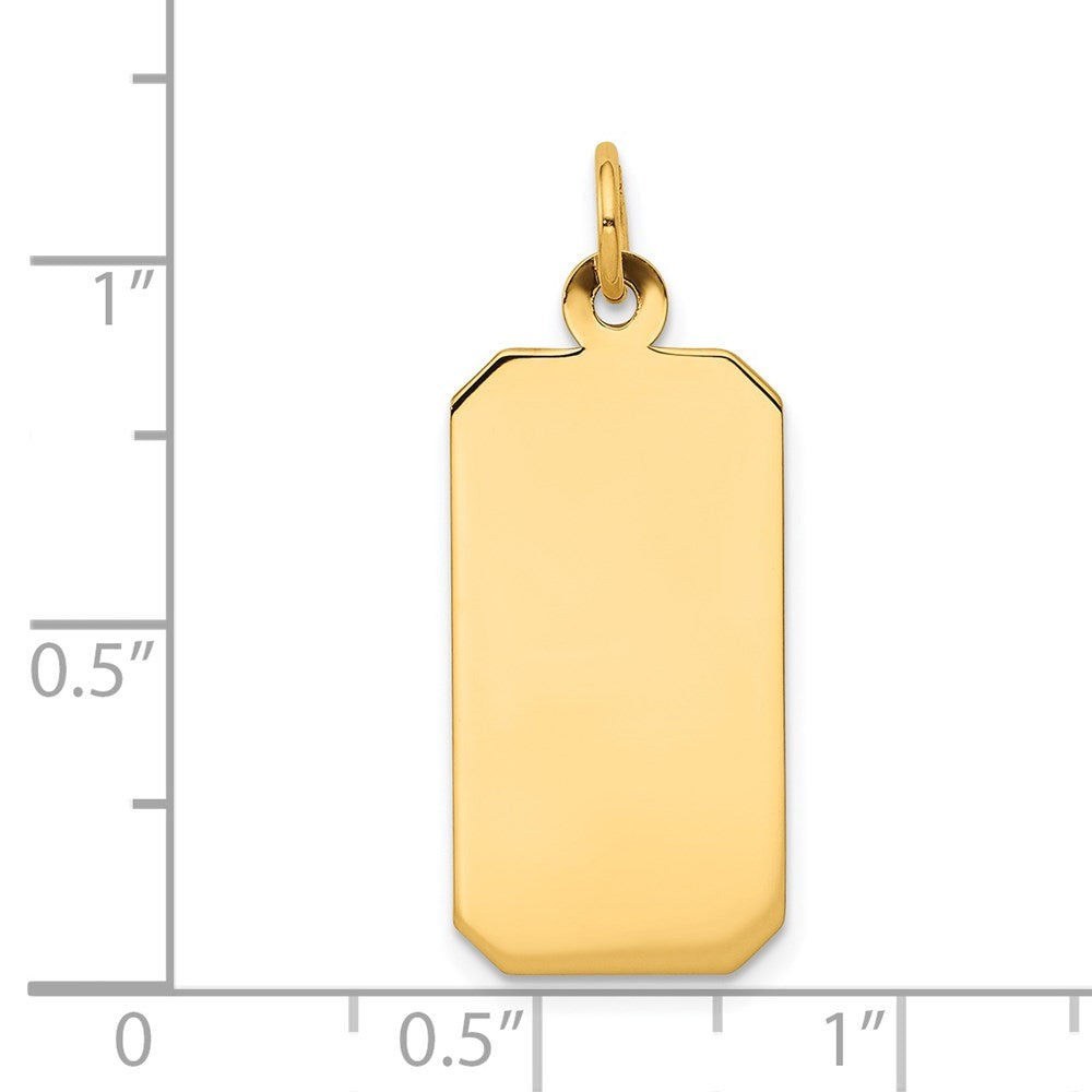 14k Plain .011 Gauge Engravable Rectangular Disc Charm