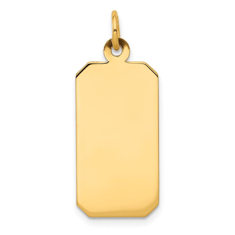 14k Plain .018 Gauge Engravable Rectangular Disc Charm
