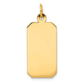14k Plain .018 Gauge Engravable Rectangular Disc Charm