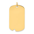 14k Plain .027 Gauge Engravable Dog Tag w/Notch Disc Charm