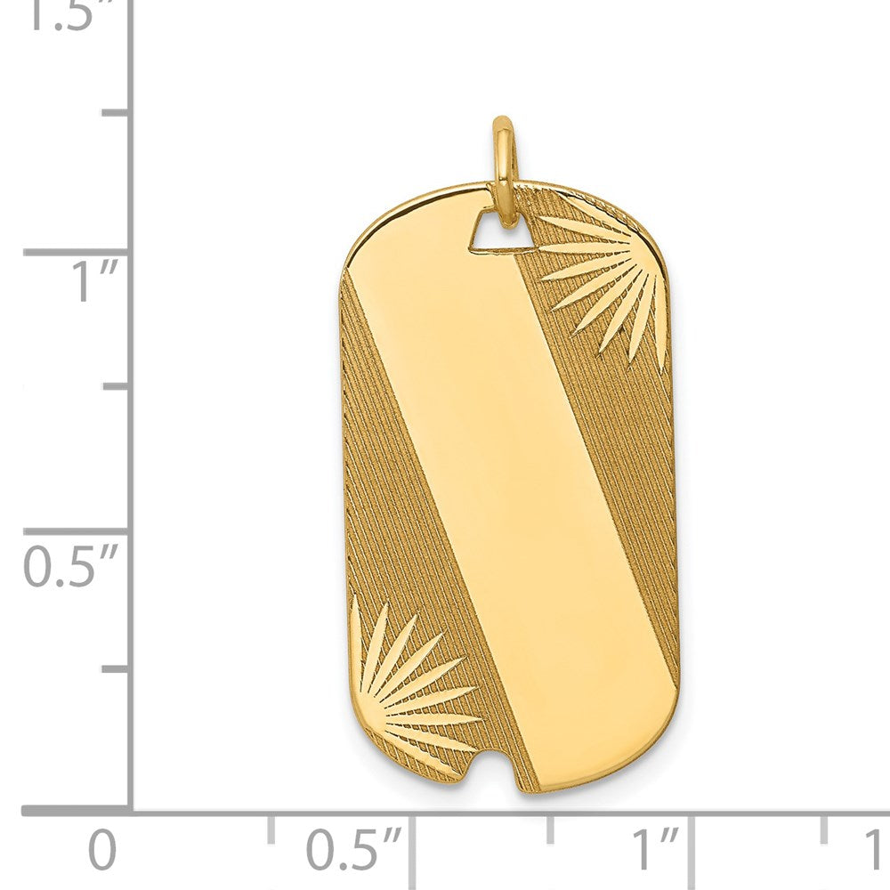 14k Patterned .013 Gauge Engravable Dog Tag Disc Charm