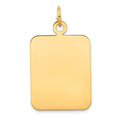 14k Plain Rectangular .018 Gauge Engravable Disc Charm