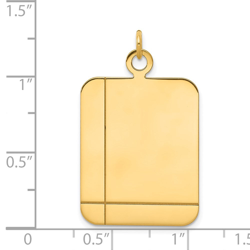 14k Plain Rectangular .018 Gauge Engravable Disc Charm