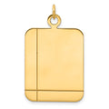 14k Plain Rectangular .035 Gauge Engravable Disc Charm