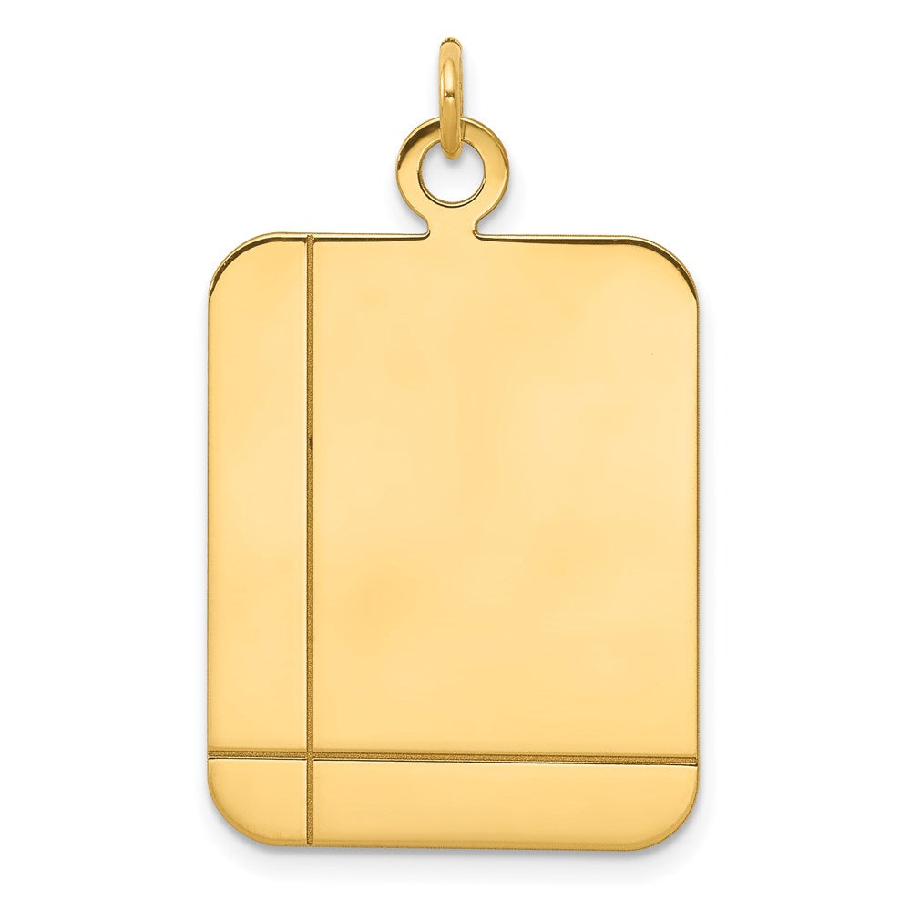 14k Plain Rectangular .018 Gauge Engravable Disc Charm