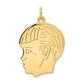 14k .013 Depth Engravable Boy Head Charm