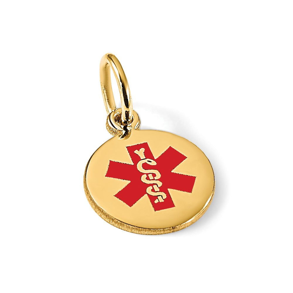 14k Red Enamel Medical Jewelry Pendant