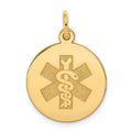 14k Medical Jewelry Unenameled Pendant