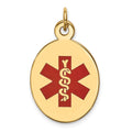 14k Red Enamel Medical Jewelry Pendant
