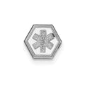 14k White Gold Non-enameled Medical Jewelry Emblem