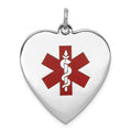 14k WG Heart-Shaped Enameled Medical Jewelry Pendant