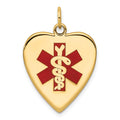 14k Heart-Shaped Enameled Medical Jewelry Pendant