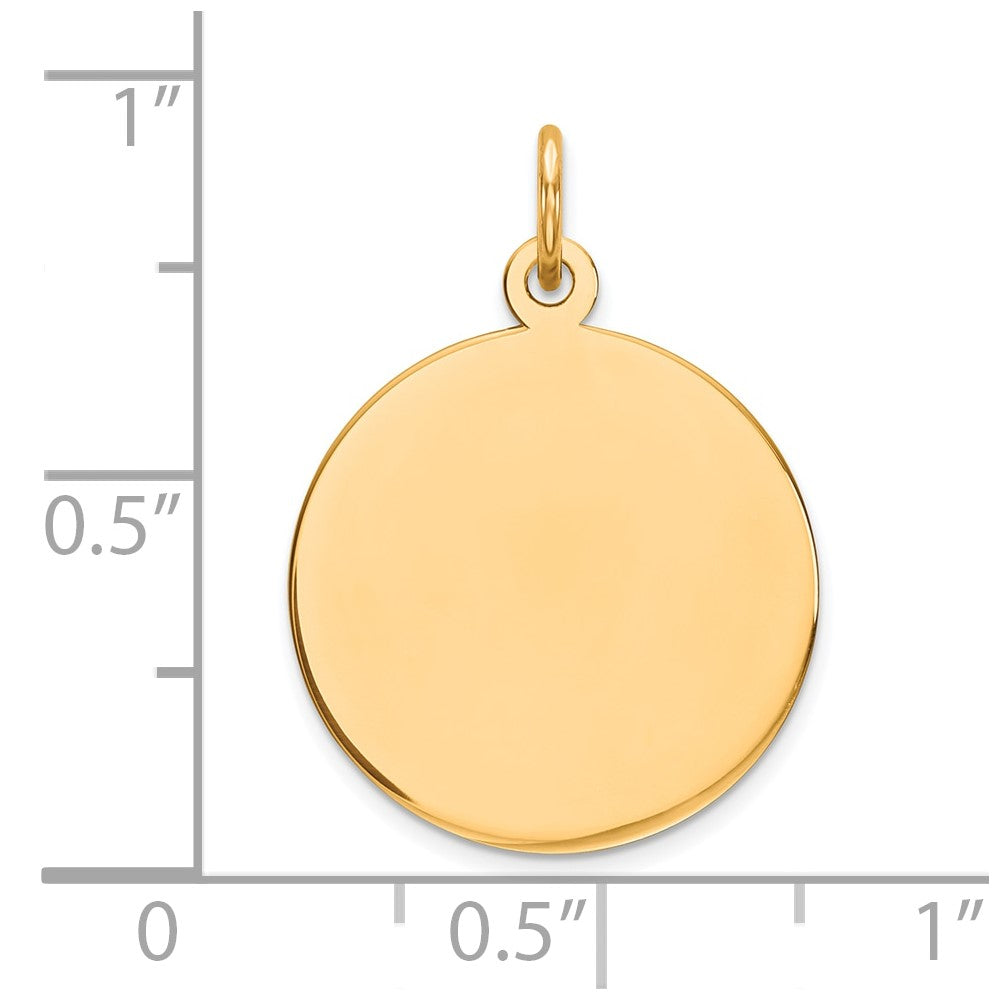 10K Plain .032 Gauge Circular Engravable Disc Charm