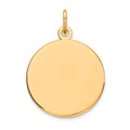 10K Plain .018 Gauge Circular Engravable Disc Charm