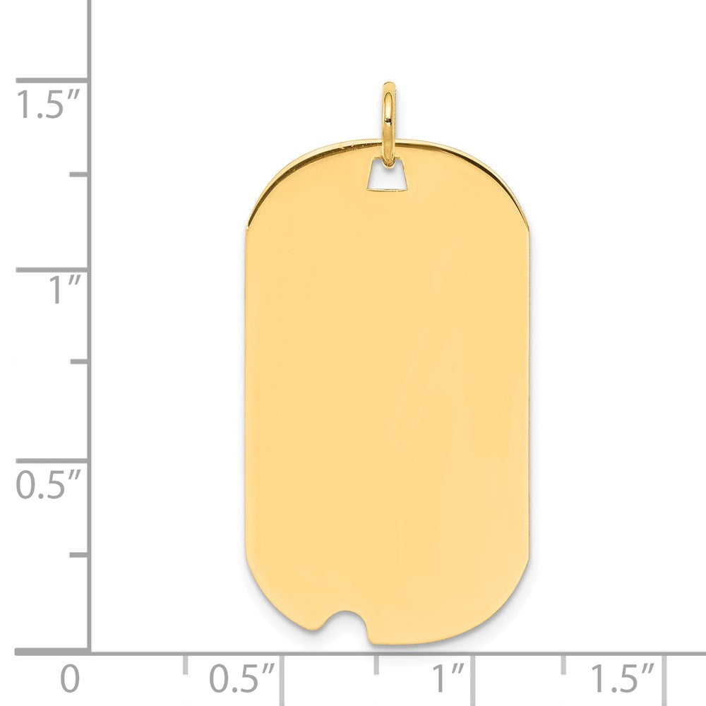 14k Plain .018 Gauge Engravable Dog Tag w/Notch Disc Charm