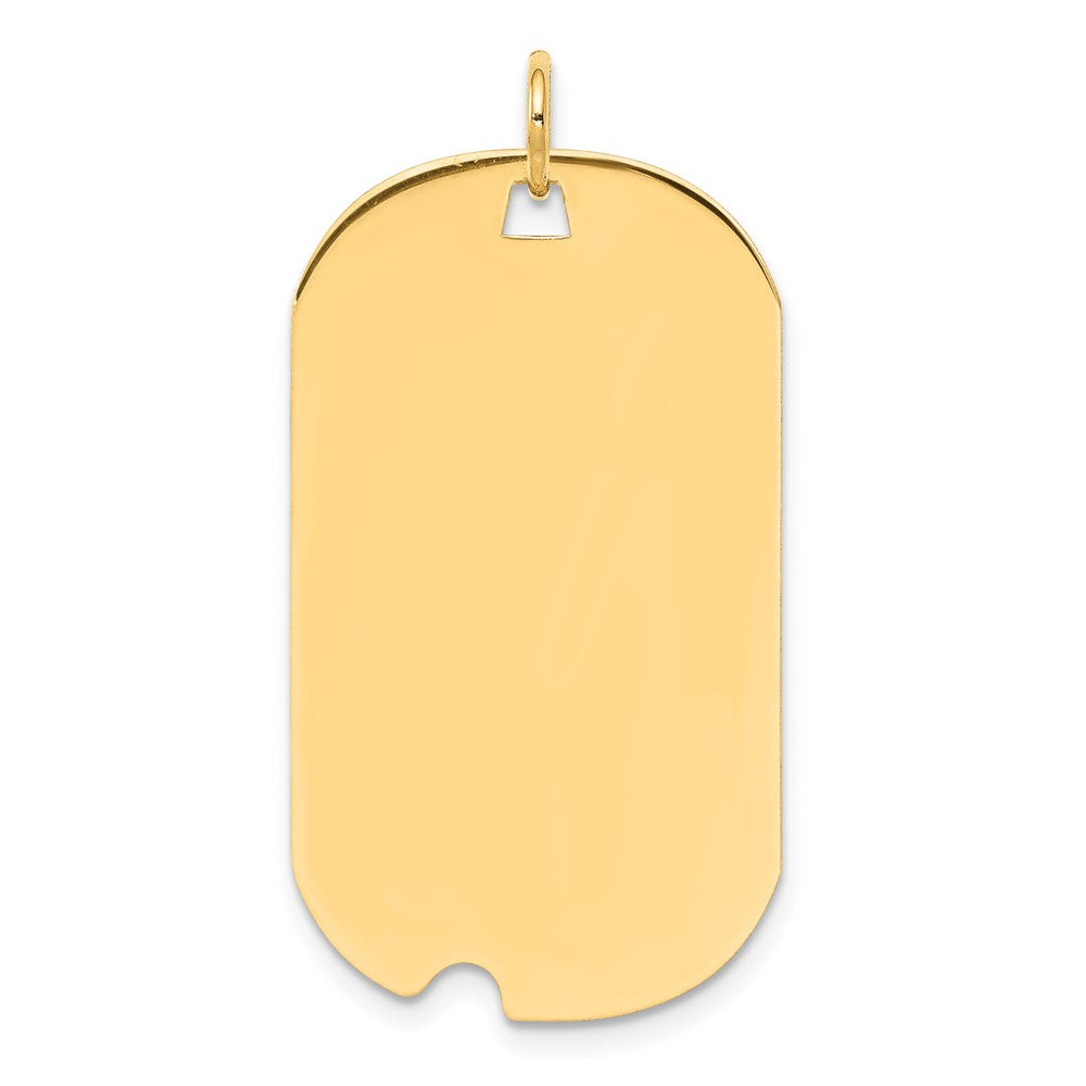 14k Plain .011 Gauge Engravable Dog Tag w/Notch Disc Charm