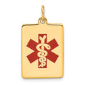 14k Red Enamel Medical Jewelry Pendant