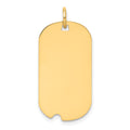 14k Plain .011 Gauge Engraveable Dog Tag w/Notch Disc Charm