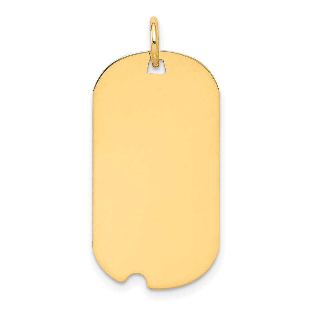 14k Plain .018 Gauge Engraveable Dog Tag w/Notch Disc Charm