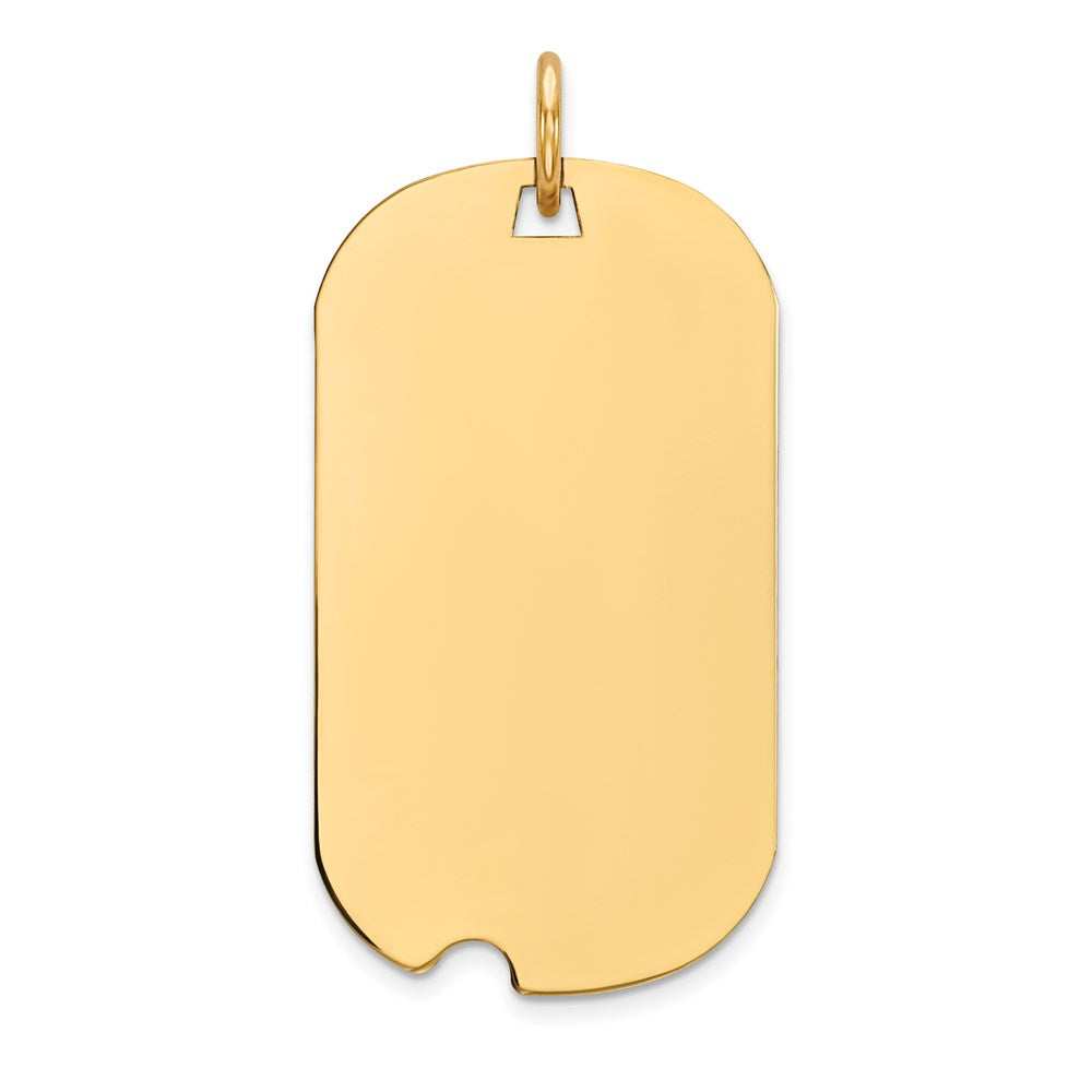 14k Plain .027 Gauge Engraveable Dog Tag w/Notch Disc Charm