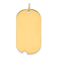 14k Plain .011 Gauge Engraveable Dog Tag w/Notch Disc Charm