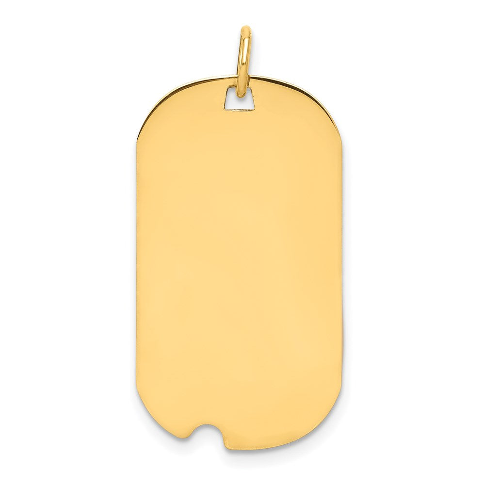 14k Plain .011 Gauge Engraveable Dog Tag w/Notch Disc Charm
